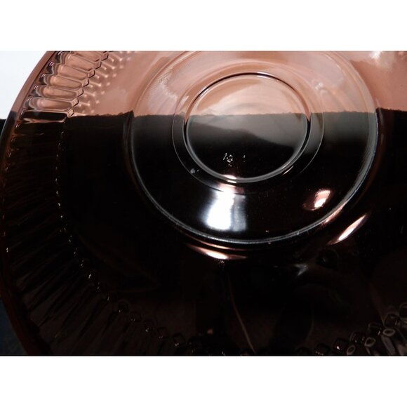 Purple Brown Glass Scalloped Decorative Serving Platter Cake Dessert Sandwiches - Picture 5 of 10